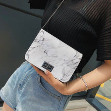 Load image into Gallery viewer, Bags for Women 2019 Marble Pattern Shoulder Bag Lock Buckle Wild Messenger Small Square Marble White Bag Designer Handbags